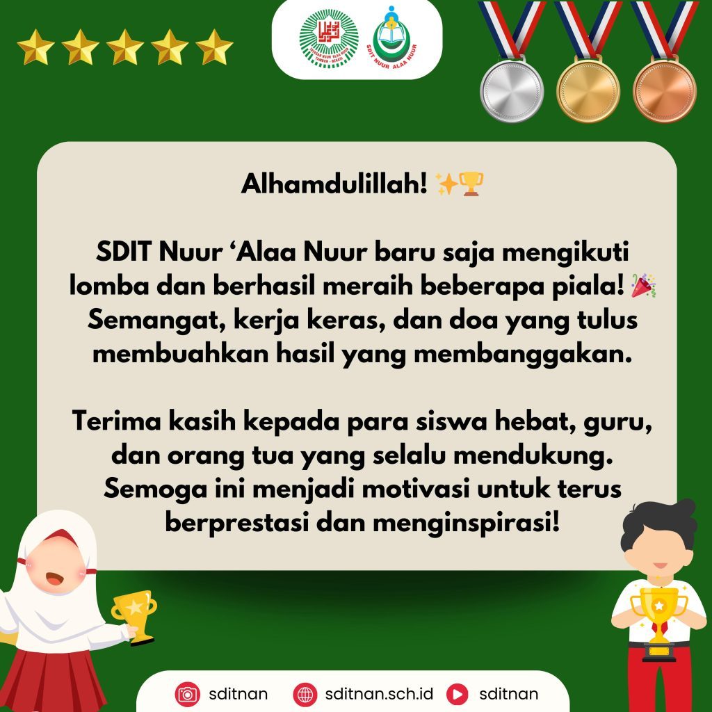 Siswa SDIT Nuur Alaa Nuur Berhasil Meraih Beberapa Piala
